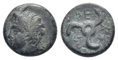 GREEK Dynasts of Lycia. Uncertain mint. Perikles 380-360 BC. (2.2 Gr. 11mm.) Horned head of Pan left Rev. Triskeles.