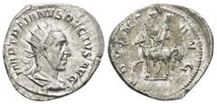 ROMAN IMPERIAL Trajan Decius, 249-251. Antoninianus (21mm, 3,89 g), Rome. IMP C M Q TRAIANVS DECIVS AVG Radiate and cuirassed bust of Trajan Decius to right, seen from behind. Rev. ADVENTVS AVG Trajan