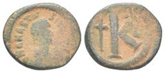 Byzantine Byzantine various issues from Anastasius I (illustrated), (S.25), noted Heraclius, AE follis from Sicilian mint countermarked on a Heraclius follis, Constantinople Mint 10.2g 27.5mm
