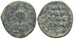 BYZANTINE Anonymous Follis. Time of Basil II & Constantine VIII, (976-1025.AD) AE Follis (29mm 14.6 g) Obv: Constantinople mint. Facing bust of Christ Pantokrator; two pellets in cross; barred IC-XC a