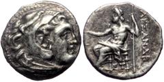 Greek Kings of Macedon. Alexander III ‘the Great’, AR Drachm, (Silver, 4.11 g, 16 mm), 336-323 BC. Uncertain mint. Kings of Macedon. Alexander III ‘the Great’, AR Drachm, (Silver, 4.11 g, 16 mm), 336-