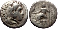 Greek Kings of Macedon, Alexander III 'the Great', AR Drachm, (Silver, 4.08 g 17 mm), 336-323 BC. Sardes. Kings of Macedon, Alexander III 'the Great', AR Drachm, (Silver, 4.08 g 17 mm), 336-323 BC. Sa