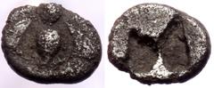 Greek Ionia, Ephesos (ca 550-500 BC) AR Tetartemorion (Silver, 5mm., 0,17g) Ionia, Ephesos (ca 550-500 BC) AR Tetartemorion (Silver, 5mm., 0,17g) Obv: Bee with straight wings Rev: Incuse punch Ref: Ka