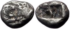 Greek Kings of Lydia, Sardes, Kroisos, AR 1/6 Stater. (Silver, 1.67 g 10 mm), Circa 564/53-550/39 BC. Kings of Lydia, Sardes, Kroisos, AR 1/6 Stater. (Silver, 1.67 g 10 mm), Circa 564/53-550/39 BC. Ob