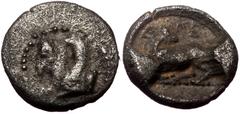 Greek Cilicia, Kelenderis, AR Hemiobol, (Silver, 0.39 g 7 mm),Circa 425-400 BC. Cilicia, Kelenderis, AR Hemiobol, (Silver, 0.39 g 7 mm),Circa 425-400 BC. Obv: Forepart of Pegasos left. Rev: Forepart o