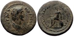 Roman Provincial Lydia, Bagis. Reign of Trajan. AE. (Bronze, 4.22 g. 20 mm.) 98-117 AD. Magistrate, Apollodoros, archon. Lydia, Bagis. Reign of Trajan. AE. (Bronze, 4.22 g. 20 mm.) 98-117 AD. Magistra