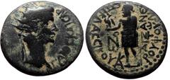 Roman Provincial Phrygia, Aezanis. Caligula. AE. (Bronze, 4.79 g. 20 mm.) 37-41 AD. Phrygia, Aezanis. Caligula. AE. (Bronze, 4.79 g. 20 mm.) 37-41 AD. Obv: ΓΑΙΟΣ ΚΑΙΣΑΡ. Radiate head of Caligula, r. R