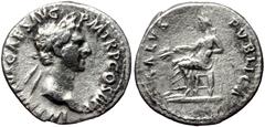Roman Imperial Nerva (96-98) AR, Denarius. (Silver, 2.93 g. 18 mm.) Rome. Nerva (96-98) AR, Denarius. (Silver, 2.93 g. 18 mm.) Rome. Obv: IMP NERVA CAES AVG PM TR P COS II P P. Head of Nerva, laureate
