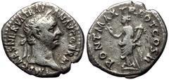 Roman Imperial Trajan (98-117). AR, Denarius. (Silver, 3.01 g. 19 mm.) Rome. Trajan (98-117). AR, Denarius. (Silver, 3.01 g. 19 mm.) Rome. Obv: IMP CAES NERVA TRAIAN AVG GERM. Laureate head of Trajan 
