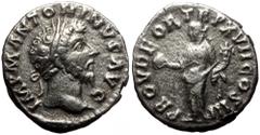 Roman Imperial Marcus Aurelius (161-180). AR, Denarius. (Silver, 3.22 g. 17 mm.) Rome. Marcus Aurelius (161-180). AR, Denarius. (Silver, 3.22 g. 17 mm.) Rome. Obv: IMP M ANTONINVS AVG. Head of Marcus 