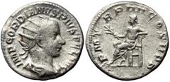 Roman Imperial Gordian (238-244). AR, Antoninianus. (Silver, 4.02 g. 20 mm.), Rome. Gordian (238-244). AR, Antoninianus. (Silver, 4.02 g. 20 mm.), Rome. Obv: IMP GORDIANVS PIVS FEL AVG. Bust of Gordia