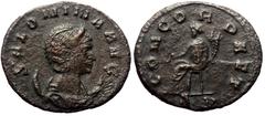 Roman Imperial Salonina Augusta (254-268). AE, Antoninianus. (Bronze, 2.95 g. 20 mm.) Rome. Salonina Augusta (254-268). AE, Antoninianus. (Bronze, 2.95 g. 20 mm.) Rome. Obv: SALONINA AVG. Bust of Salo