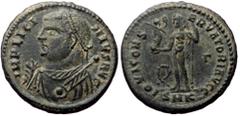 Roman Imperial Licinius I (308-324). AE, Follis. (Bronze, 2.88 g. 19 mm.) Cyzicus. Licinius I (308-324). AE, Follis. (Bronze, 2.88 g. 19 mm.) Cyzicus. Obv: IMP LICINIVS AVG. Bust of Licinius I, laurea