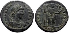 Roman Imperial Arcadius (383-408). AE, Follis. (Bronze, 4.85g, 22mm) Nicomedia. Arcadius (383-408). AE, Follis. (Bronze, 4.85g, 22mm) Nicomedia. Obv: D N ARCADI-VS P F AVG. Bust of Arcadius, pearl-dia