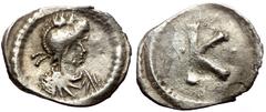 Byzantine Anonymous, time of Justinian I, AR, Half Siliqua. (Silver, 0.90 g. 17 mm. Constantinople. 527-565 AD Anonymous, time of Justinian I, AR, Half Siliqua. (Silver, 0.90 g. 17 mm. Constantinople.