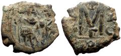 Byzantine Heraclius and Heraclius Constantine (?). AE, Follis (Bronze, 6.03 g. 22 mm.) Constantinople (?). 610-641 AD. Heraclius and Heraclius Constantine (?). AE, Follis (Bronze, 6.03 g. 22 mm.) Cons