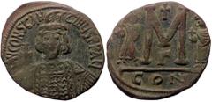 Byzantine Constantine IV, AE, Follis (Bronze, 17.93 g. 33 mm.) Constantinople. 668-685 AD. Constantine IV, AE, Follis (Bronze, 17.93 g. 33 mm.) Constantinople. 668-685 AD. Obv: [D]N CONSTANTINVS PP AV