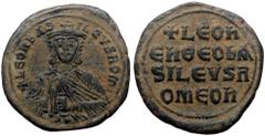 Byzantine Leo VI. AE, Follis. (Bronze, 9.30 g. 28 mm) Constantinople. 886-912 AD. Leo VI. AE, Follis. (Bronze, 9.30 g. 28 mm) Constantinople. 886-912 AD. Obv: LEON bASILEVS ROM. Crowned bust facing wi