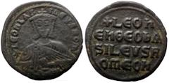 Byzantine Leo VI the Wise, AE, Follis. (Bronze, 5.32 g. 26 mm.) Constantinople. 886-912 AD. Leo VI the Wise, AE, Follis. (Bronze, 5.32 g. 26 mm.) Constantinople. 886-912 AD. Obv: + LЄOҺ ЬASILЄVS ROM. 