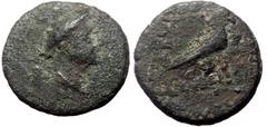Greek Lycia, Termessos, AE, (Bronze, 1.83 g 12 mm) 1st century BC. Obv: Head of Hermes to right, wearing petasos. Rev: [TEP-MHΣΣ], Eagle standing right with closed wings. Ref: SNG Copenhagen 143 var. 