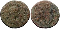 Roman Provincial Mesopotamia, Edessa. Royal coinage. Gordian III (Augustus); Abgar X (king). AE. (Bronze, 20.83 g. 33 mm.) 239-242 AD. Obv: [ΑΥΤ]ΟΚ Κ Μ ΑΝΤ ΓΟΡΔΙΑΝΟϹ ϹƐΒ. Laureate, draped and cuirasse