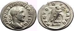 Roman Imperial Maximinus I 'Thrax' (235-238) AR Denarius (Silver, 3.12g, 22mm) Rome, 235/6. Obv: IMP MAXIMINVS PIVS AVG, laureate, draped and cuirassed bust of Maximinus I right. Rev: VICTO-R-I-A AVG,