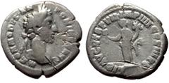 Roman Imperial coins Commodus (177-192) AR Denarius (Silver, 18mm, 3.13g) Rome. Obv: M COMMODVS ANTONINVS AVG. Laureate head right. Rev: LIB AVGV TR P VII IMP IIII COS III P P. Liberalitas standing le