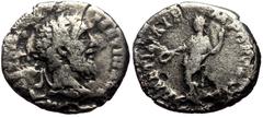 Roman Imperial coins *Scarce* Pertinax (193) AR Denarius (Silver, 2.19g, 17mm) Rome Obv. IMP CAES P HELV - PERTIN AVG Laureate, bearded head r. Rev. LAETITIA TEMPOR COS II Laetitia, draped and diademe