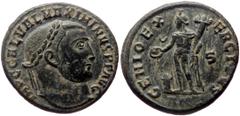 Roman Imperial coins Maximinus II Daia(310-313) AE Follis (Bronze, 22mm, 6.32g) Antioch, 310-311 Obv: IMP C GAL VAL MAXIMINVS P F AVG, laureate head right Rev: GENIO EX-ERCITVS, Genius standing left, 