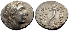 Greek coins Seleukid Kings of Syria, Demetrios I Soter (162-150 BC) AR Drachm (Silver, 17mm, 4.07g) Antioch on the Orontes Obv: Diademed head of Demetrios I to right. Rev. ΒΑΣΙΛΕΩΣ - ΔΗΜΗTΡΙΟΥ ΣΩTHPOΣ