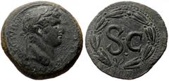 Roman Provincial Coins *Very rare* Syria, Antioch AE (Bronze, 15.11g, 29mm) Otho (Augustus, 69) Issue: year 117 (AD 69) Obv: IMP M OTHO CAE AVG; laureate head of Otho, r. Rev: S C; inscription in a la