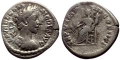 Roman Imperial Coins *Rare, just 1 specimen recorded by acsearch* Commodus (177-192) AR Denarius (Silver, 19mm, 2.95g) Rome, 179-180. Obv: L AVREL COMMODVS AVG Laureate, draped and cuirassed bust of C
