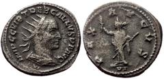 Roman Imperial Coins "Very rare variant, not even 1 piece seen on the market" Trebonianus Gallus (251-253) AR antoninianus (Silver, 4.62g, 18mm) Antioch Obv: IMP C C VIB TREB GALLVS P F AVG, Bust of T