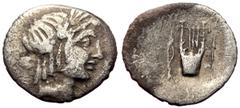 Greek Lycia, Lycian League (Late 1st Century BC - early 1st Century AD) AR Hemidrachm (Silver, 15mm, 1.48g) Obv: Laureate head of Apollo right; Λ behind Rev: Bow and arrow on either side of lyre; all 