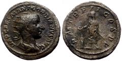 Roman Imperial Gordian III (238-244) AR Antoninianus (Silver, 3.12g, 23mm) Rome Obv: IMP CAES GORDIANVS PIVS AVG, Radiate, draped and cuirassed bust of Gordian right. Rev: P M TR P II COS P P, Gordian
