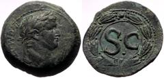 Roman Provincial Syria, Antiochia AE (Bronze, 15.27g, 30mm) Otho (69) Obv: IMP M OTHO CAE AVG, laureate head of Otho right Rev: SC in laurel wreath. Ref: RPC 4318