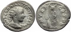 Roman Imperial Gordian III (238-244) AR Antoninianus (Silver, 3.11g, 23mm) Rome, 240. Obv: IMP CAES M ANT GORDIANVS AVG, radiate, draped and cuirassed bust right Rev: P M TR P II COS P P , Gordian, to