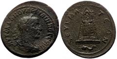 Roman Provincial Commagene,.Zeugma AE (Bronze, 14.78g, 33mm) Philip I Arabs (244-249) Obv. AVTOK K M IOVΛI ΦΙΛΙΠΠOC CЄB, laureate, draped and cuirassed bust to right. Rev. ZЄVΓMATЄΩN, tetrastyle templ