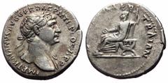 Roman Imperial Trajan (98-117) AR Denarius (Silver, 3.06g, 19mm) Rome, 112-113. Obv: IMP TRAIANVS AVG GER DAC P M TR P COS VI P P, Laureate head of Trajan to right, with slight drapery on his left sho