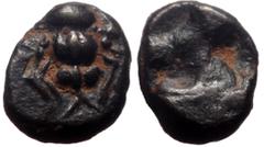 Greek Ionia, Ephesos AR Tetartemorion (Silver, 0.15g, 5mm) ca 550-500 BC Obv: Bee. Rev: Quadripartite incuse square. Ref: SNG Kayhan I -; Karwiese series III; cf. Rosen 384 (tetartemorion); Numismatik