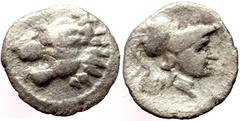 Greek Ionia, Samos AR obol (10mm, 0,33g) 510-465 BC. Head of panther facing. Rev: Quadripartite incuse square. Ref: Barron, The Siver Coins of Samos, pl. 5, 1a (Triobol).