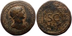 Roman İmperial Trajan (98-117) AE semis (23mm, 7,82g) Struck at Rome for circulation in Syria, 116 Obv: IMP CAES NER TRAIAN Trajan (98-117) AE semis .Struck at Rome for circulation in Syria, 116 AD. O