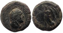 Roman Provincial Lydia, Sardes, pseudo-autonomous hemiassarion (Bronze, 15.9 mm, 2.43 g), struck under Ti. Claudius Mnaseas, strategos, ca AD 65. Obv. ЄΠI TI MNACЄOY CAPΔIANΩN, laurate head of Herakle