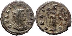 Roman imperial *No single specimens of this subtype known to OCRE, never recorded by acsearch - see the note bellow* Gallienus (253-268) Bl Silvered Antoninian (4.35g, 23mm) Rome 260 - 268 Obv: GALLIE