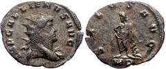 Roman imperial *Just 9 specimens known to OCRE, 7 specimens recorded by acsearch* Gallienus (253-268) Bl silvered Antoninianus (2.73g, 22mm) Mediolanum, 266. Obv: IMP GALLIENVS AVG, Radiate bust of Ga