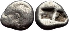 Greek Troas, Kebren AR triobol (Silver, 1,69g, 10mm) 5th century BC. Troas, Kebren AR triobol (Silver, 1,69g, 10mm) 5th century BC. Obv: Ram's head to right Rev: Quadripartite incuse square. Ref: Klei