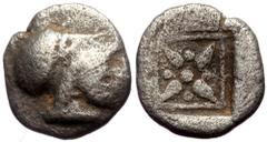 Greek TROAS, Kolone AR hemiobol (Silver, 0,40g, 8mm) 5th century BC. TROAS, Kolone AR hemiobol (Silver, 0,40g, 8mm) 5th century BC. Obv: Head of Athena to right, wearing Corinthian helmet. Rev: Stella