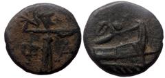 Greek Lycia, Phaselis, AE (Bronze, 17,4 mm, 5,20 g), ca. 190-167 BC. Lycia, Phaselis, AE (Bronze, 17,4 mm, 5,20 g), ca. 190-167 BC. Obv: Prow right, above crowning Nike flying right. Rev: Φ - A, Athen