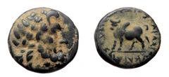 Greek Lydia, Tralleis, AE (Bronze, 3.08g, 15mm), civic issue, ca. 3rd-2nd cent. BC? Lydia, Tralleis, AE (Bronze, 3.08g, 15mm), civic issue, ca. 3rd-2nd cent. BC? Obv: Laureate head of Zeus right Rev: 