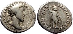 Roman Imperial Marcus Aurelius (161-180) AR Denarius (Silver, 19mm, 2.85g) Rome, 164-165. Marcus Aurelius (161-180) AR Denarius (Silver, 19mm, 2.85g) Rome, 164-165. Obv: ANTONINVS AVG ARMENIACVS Laure